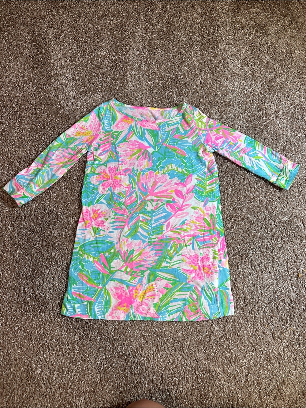 Lilly Pulitzer Pink, Aqua & Green Floral dress